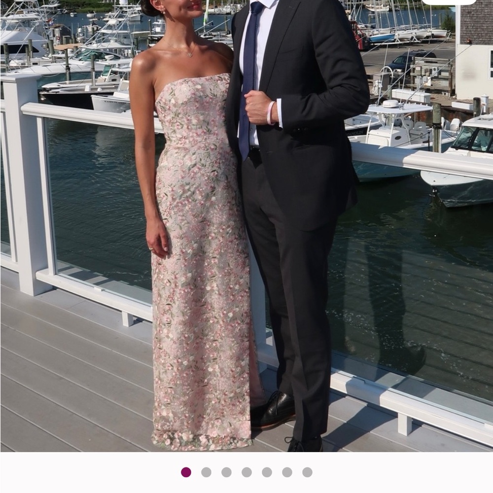 Jenny Yoo Blush Strapless Embroidered Dress